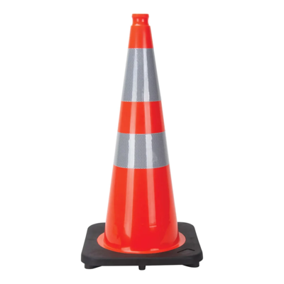 Traffic Cone - 28" - Orange - 4" & 6" Reflective Collars