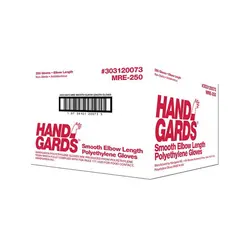 DISCONTINUED POLY DISPOSABLE ELBOW LENGTH GLOVES LARGE CLEAR, 250/CA