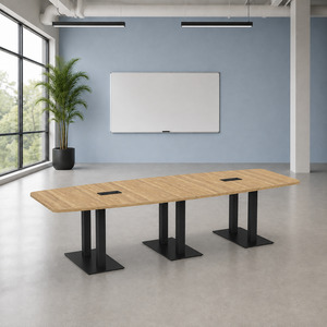PALBS4237NBLACK - 10 ft. Classic Boat Shape Conference Table with Black Palmer Base