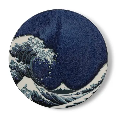 Plate Namako Blue Great Wave 11"