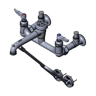 T&S Brass B-0656-RGH Service Sink Faucet 8" Centers-Adjustable from 7-3/4" to 8-1/4"