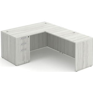 CLALD2038- Classic L-Shape Desk 66" W x 30" D with 42" Return and Box/Box/File Pedestal- Silver Birch