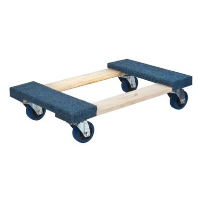 Dolly - 30" x 18" Deck - 1400 lb Capacity - Wood - Carpeted Ends