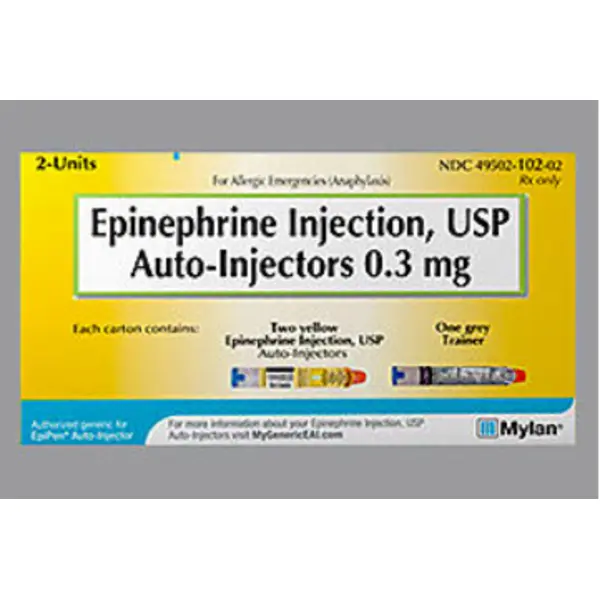 Epinephrine  Inject, Injection, 0.3mg, 0.3 mL (2/box) Tube NDC 49502010202