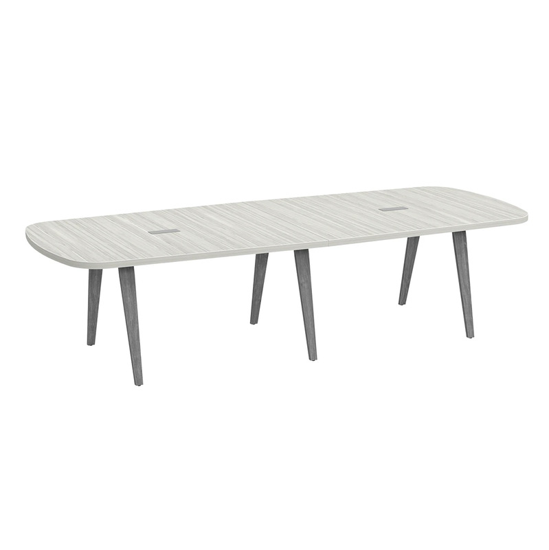 Signature Arena Conference Table 10 Foot - Silver Birch with Newport Grey Wood Legs