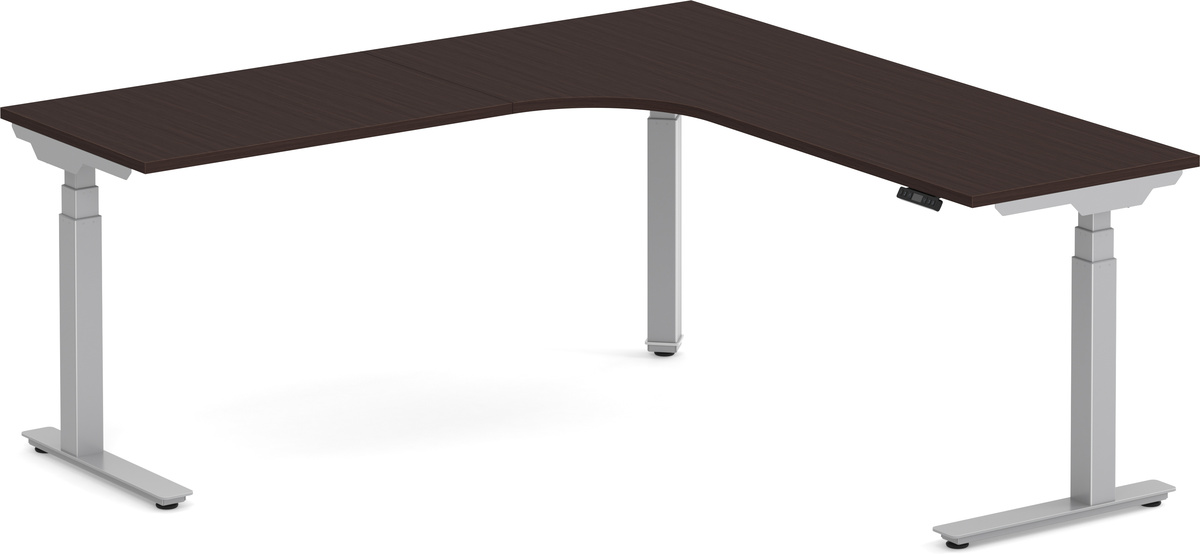Enhance Electric HeightAdjustable LShape Desk with Left Radiused