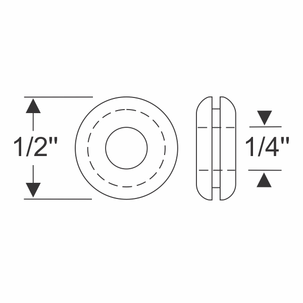 Steele Rubber Products 1/2" MultiPurpose Grommet Grommets, Bumpers, and Plugs Steele