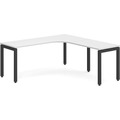 Elements Radius Desk 72" x 72" with Right Return - White with Black Legs