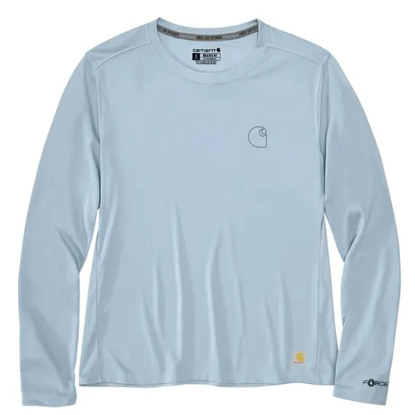 CARHARTT 106632 - Women's Force Sun Defender™ Relaxed Fit Lightweight Long-Sleeve Logo Graphic T-Shirt - Blue Aura