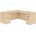 CLALD1040- Classic L-Shape Desk 66" W x 30" D with 47" Return and 2 Full Pedestals- Maple