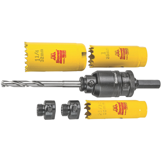 STARRETT A6-10 Kwik Change Arbor kit with Deep Cut hole saws