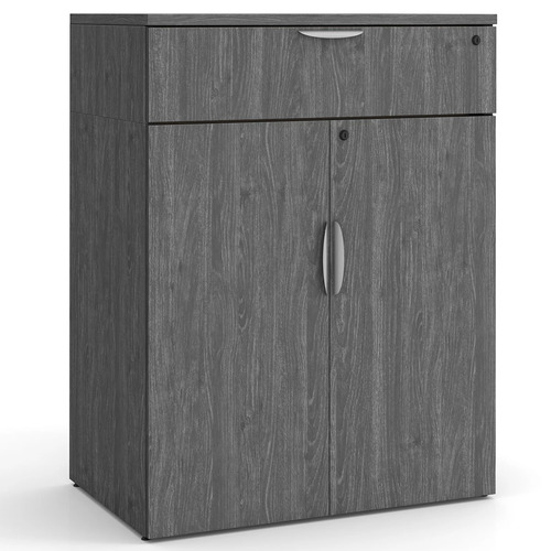 Locking Double Door Cabinet with Buffet Drawer - 46.5" in Newport Grey