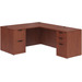 CLALD2040- Classic L-Shape Desk 66" W x 30" D with 42" Return and 2 Full Pedestals- Cherry