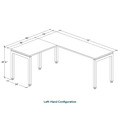 Elements L-Shape Desk 60" x 72" x 24"D - Espresso with Silver Legs