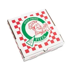 14" WHITE PIZZA BOX, 14 X 14 X 2.5" "PIZZA" PRINT, 50/BD   245CPB14WHT