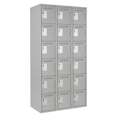 Locker - Steel - Riveted - Economy - 36" x 18" x 72" - 6 Tier - 18 Door