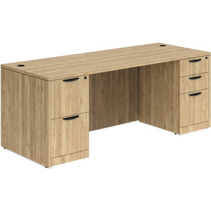 CLASD1032- Classic Desk 71" W x 36" D with Two Full Pedestals- Aspen