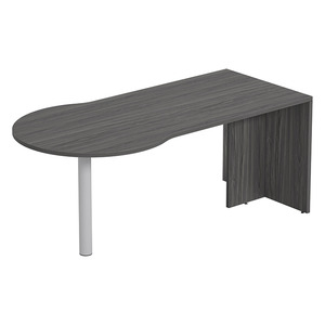 PL106 CONFERENCE BULLET DESK w/POST -  Coastal Grey & Silver