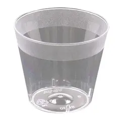 1 OZ COMET CLEAR/FROST PLASTIC SHOT GLASS, 2500/CASE