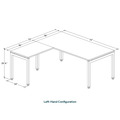 Elements L-Shape Desk 72" x 72" x 36"D - White with Silver Legs
