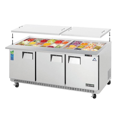 Everest EOTP3 Open Top Prep Table 30 Pans, 115v, NSF - 12 cu. ft.