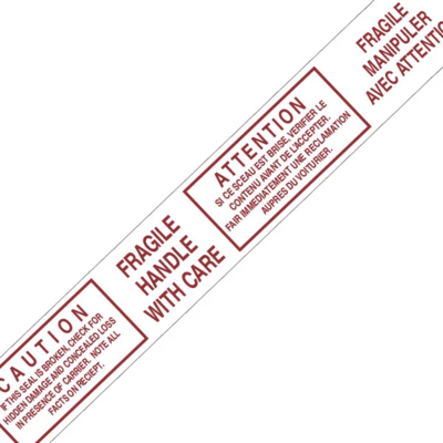 Printed Box Sealing Tape - 48 mm x 66 m - Caution Seal Broken - Bilingual