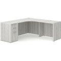 Classic L-Shape Workstation 71" x 71" with Right Hand Return and Box/Box/File Pedestal - Silver Birch