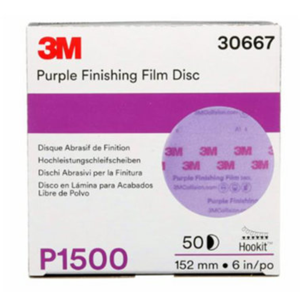 Hookit™ Purple Finishing Film Abrasive Disc 6" 1500 Grit, 50 discs per carton