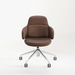 CHK73410 VIVA CLUB CHAIR w/ ALUMINUM BASE - Brown Seat