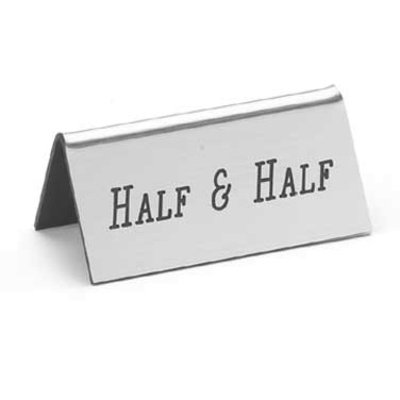 Cal-Mil 228-8-010 3"W x 1-1/2"H Beverage Tent Sign (Half & Half)