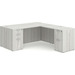 CLALD1048- Classic L-Shape Desk 71" W x 36" D with 47" Return and 2 Full Pedestals- Silver Birch
