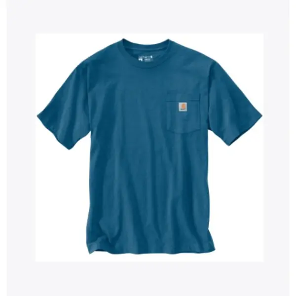 CARHARTT K87 - Workwear Short Sleeve T-Shirt - Dark Tranquil Blue Heather