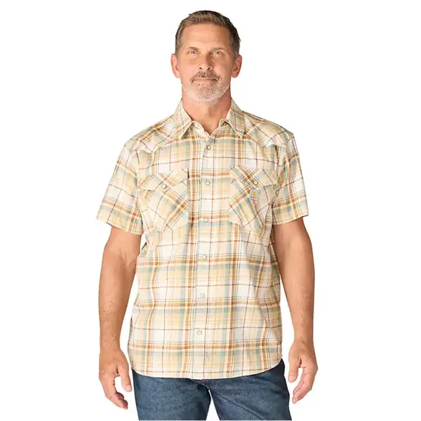 CARHARTT 107284 - Montana Bozeman Relaxed SS Plaid Shirt - Eggshell
