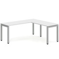 Elements L-Shape Desk 72" x 72" x 24"D - White with Silver Legs