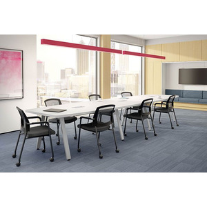 8ft Boat Shape Conference Table with Metal VA-Leg Base