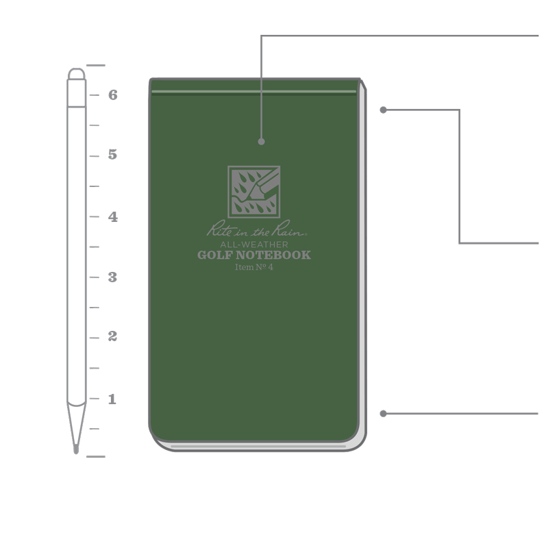 Rite in the Rain Golf Notebook, 3.5 x 6, No. 4