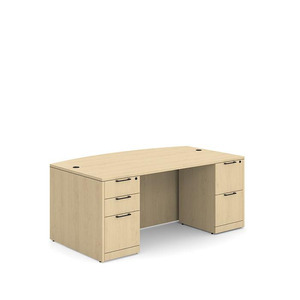 PL189 71" BOW FRONT DESK SHELL- MAPLE