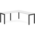 Elements Radius Desk 72" x 72" with Left Return - White with Black Legs