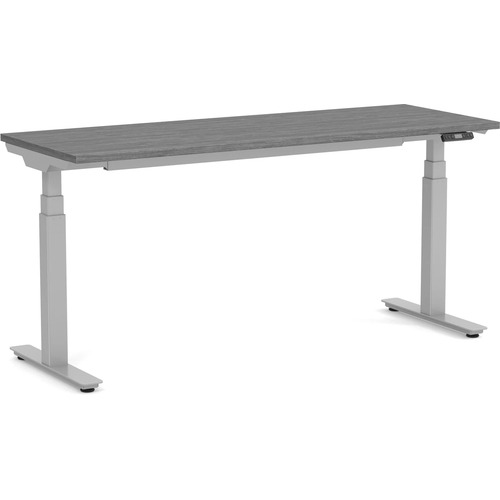 Enhance Electric Height-Adjustable Desk 24" X 72" - Newport Grey with Silver Base