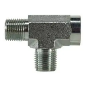 Pipe Run Tee, 3/4 in MPT x 3/4 in FPT x 3/4 in MPT, Steel