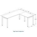 Elements L-Shape Desk 60" x 72" x 24"D - Espresso with Silver Legs