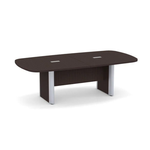 Classic Plus Arena 8 Ft Conference Table - Espresso with Silver Metal Accents
