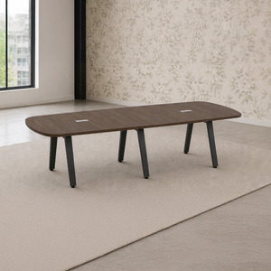 SIGAR7637N - 10ft. Arena Conference Table with Black Metal VA Leg