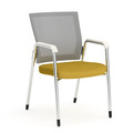 Propel Guest Chair - White Mesh Back with Yellow Seat