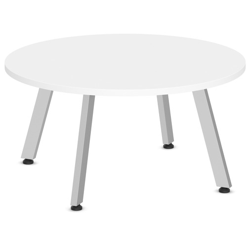 Classic Round Meeting Table 47" with V-Leg Base - White