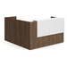 CLALD1056NMWNWHT, 73"x72" L Shape Reception Station with Deluxe Transaction Top - Modern Walnut