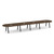 20' Signature Racetrack Conference Table with Metal VA Legs - Modern Walnut Top, Black Base