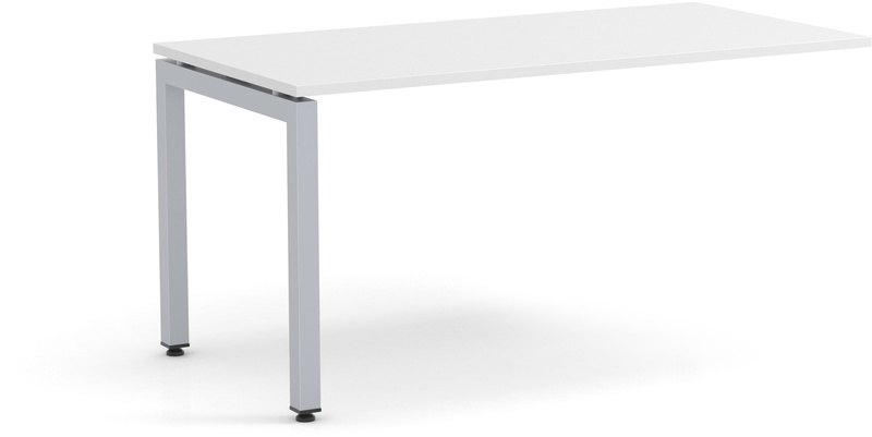 Elements Desk Return 24" X 48" - White with Silver Legs