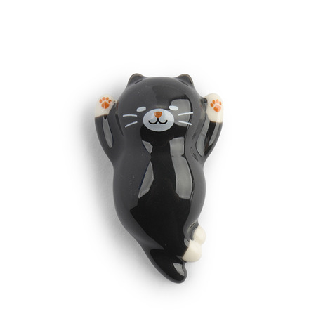 Chopstick Rest Cat Kuro Relaxing