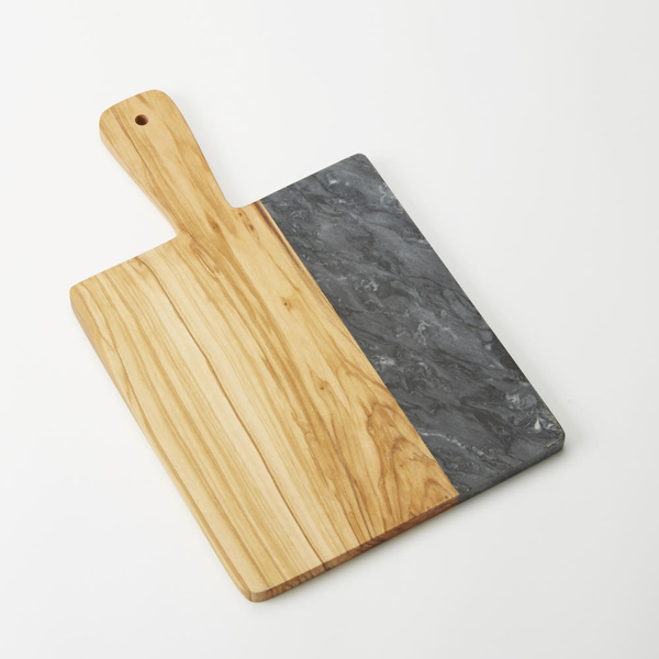 Olive Wood/Marble Serving Peels